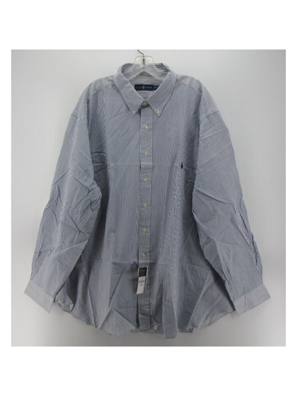 Ralph Lauren Shirt 3XB Big White Button Down Striped Preppy Classic